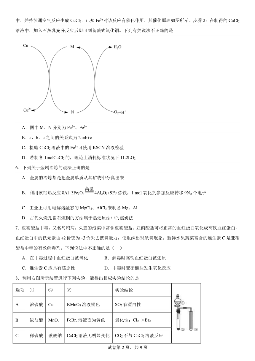 第3章物质的性质与转化（含解析）章节测试2023--2024学年高一上学期化学鲁科版（2019）必修第一册