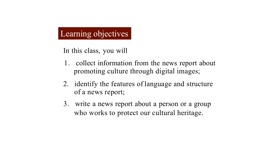 Unit 1 Cultural Heritage Reading for Writing 课件（共60张PPT）