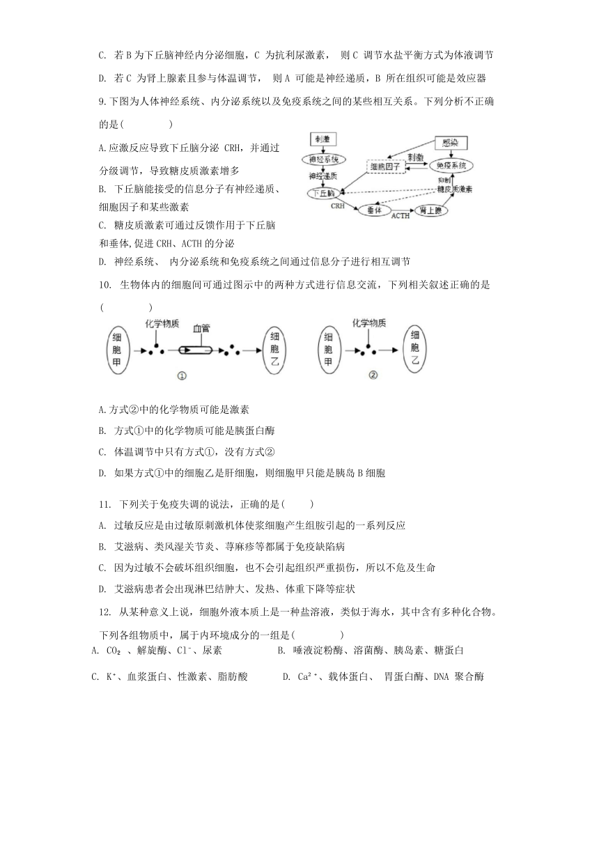 广东省广州市白云区2023-2024学年高二上学期期中考试生物学试题（无答案）