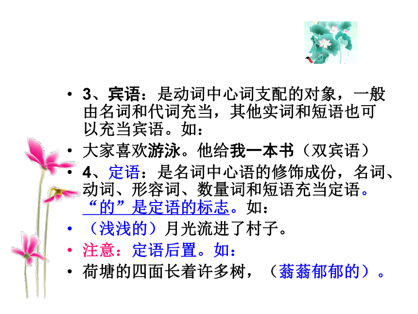 中职语文：句子成分 课件(共20张PPT)