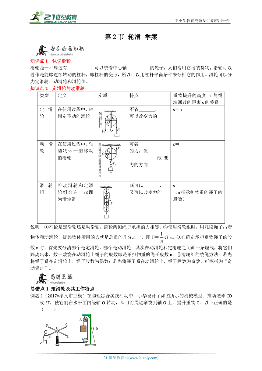 培优特训：第五章第2节 滑轮 学案