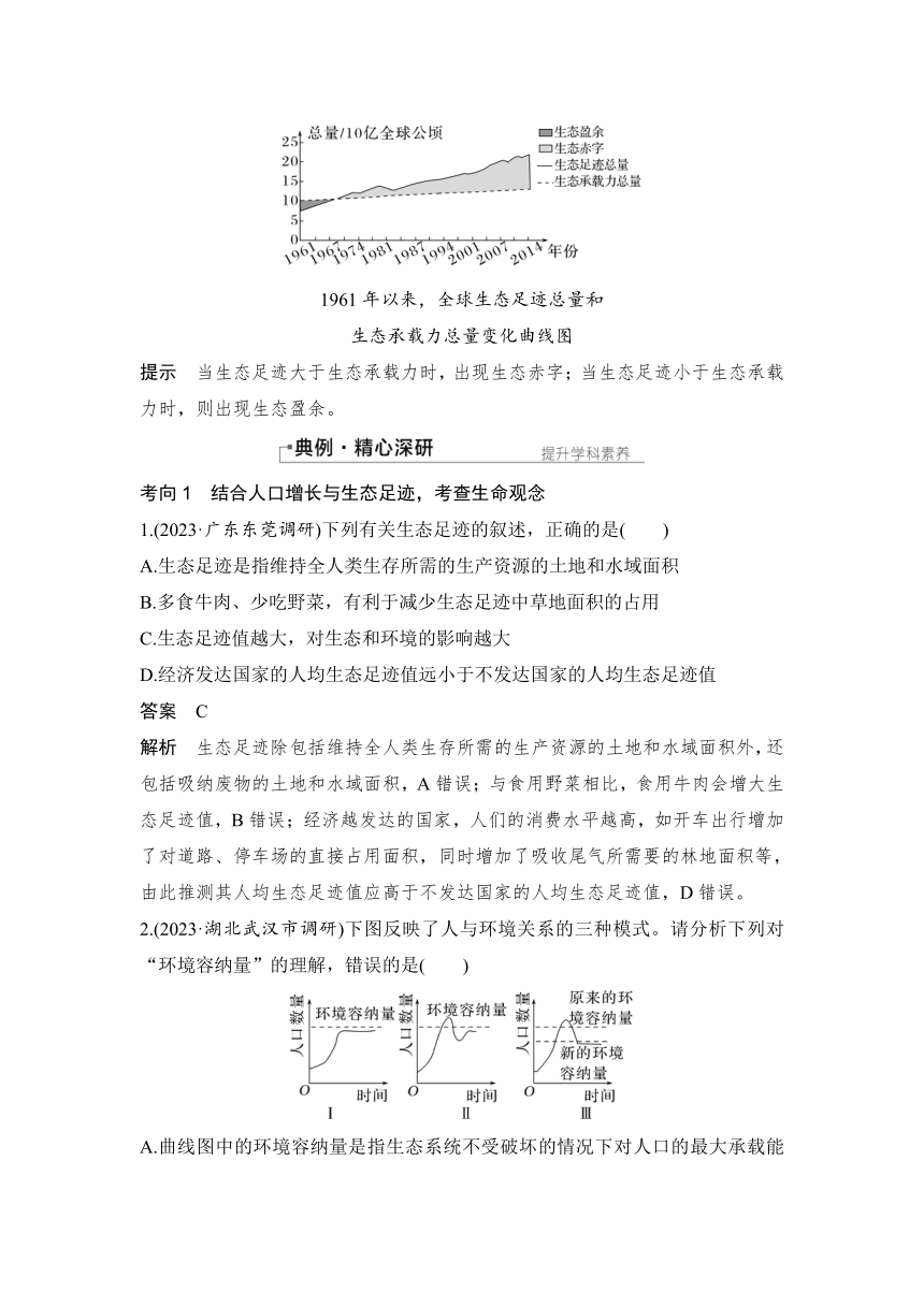 【备考2024】生物学高考一轮复习学案：第43讲　人与环境（含解析）