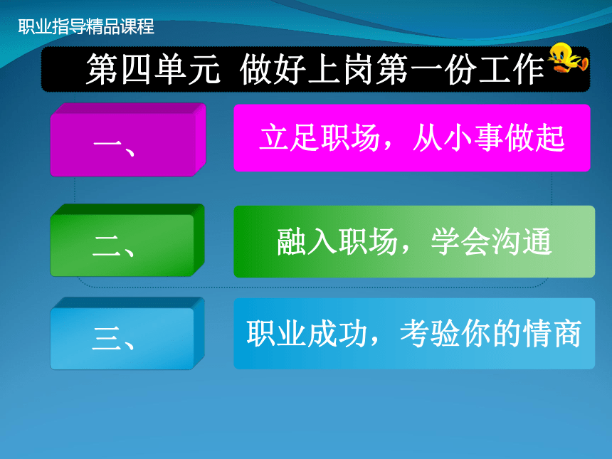 第四单元 做好上岗第一份工作 课件 (共54张PPT)《大学生职业指导实训》（高教版）