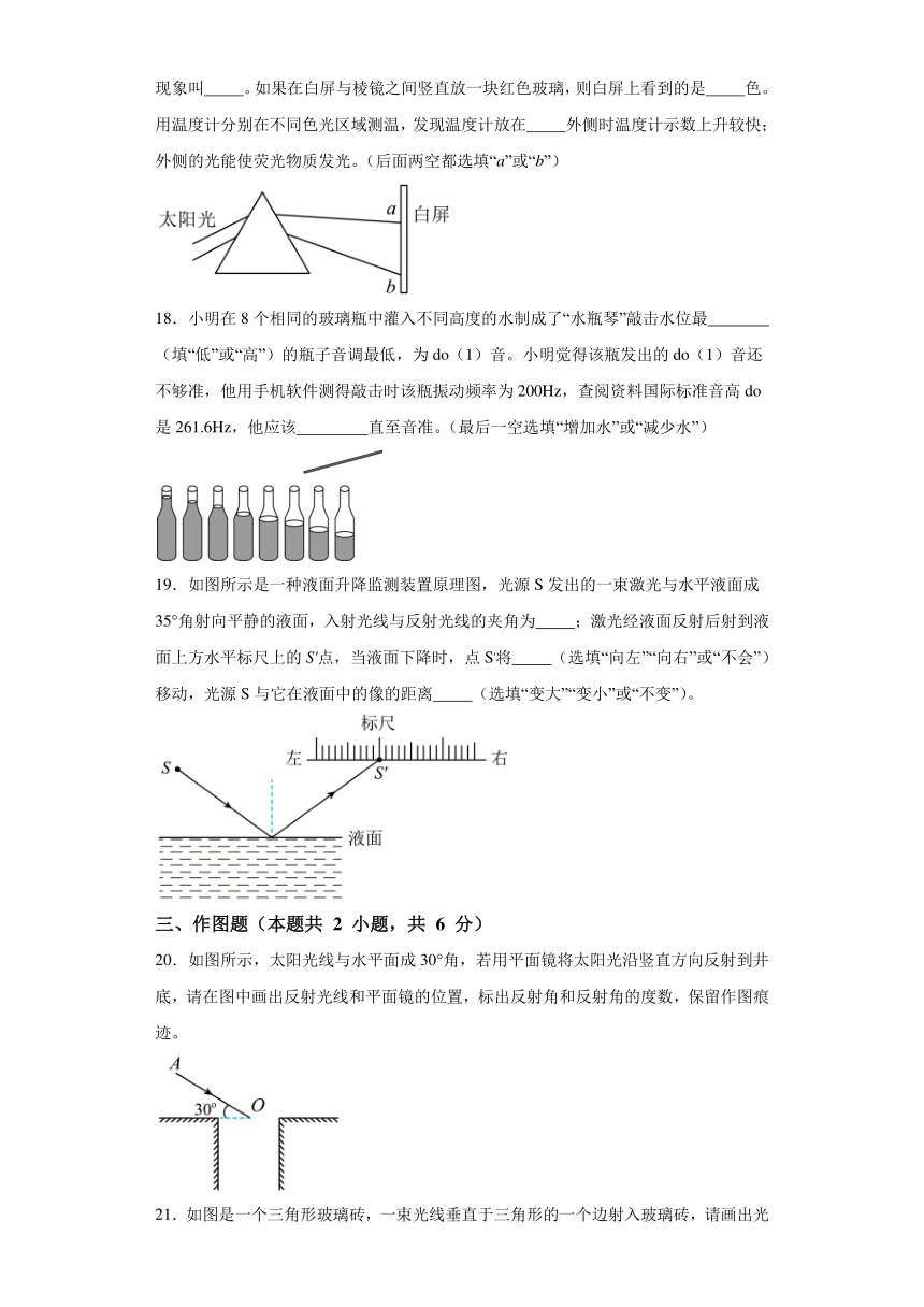 山东省威海市文登区2023-2024学年八年级上学期期中质量检测物理试题（五四制）（含解析）