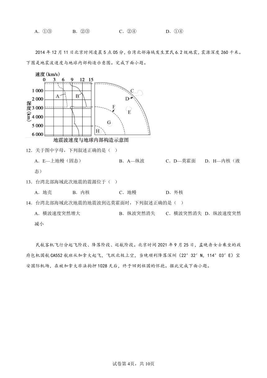 四川省成都东部新区养马高级中学2023-2024学年高一上学期期中地理试题（含解析）