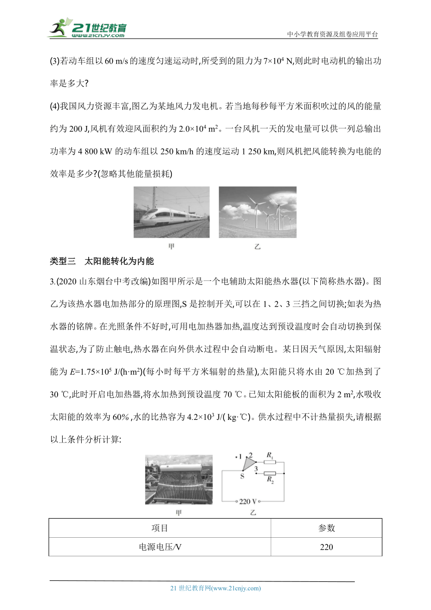 2024教科版物理九年级下学期课时练--专项素养综合全练(三)能量转化效率的计算（有解析）