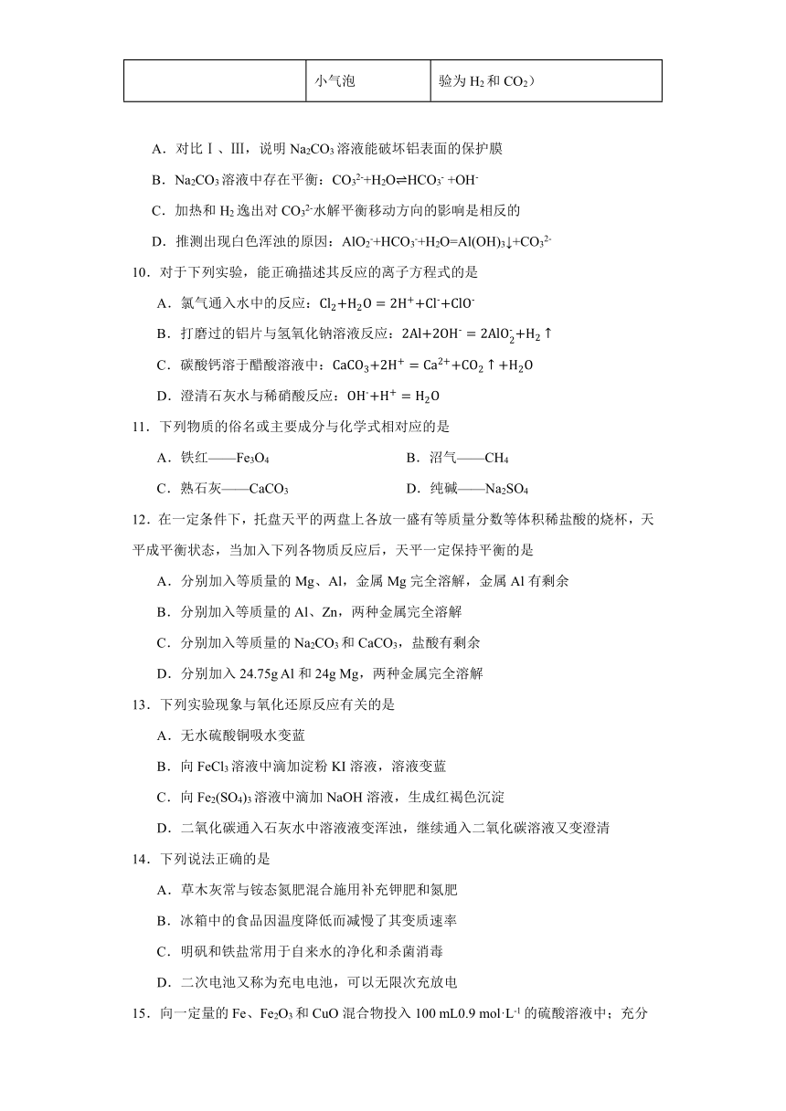 第三章 铁 金属材料 同步练习 （含答案）2023-2024学年高一上学期化学人教版（2019）必修第一册