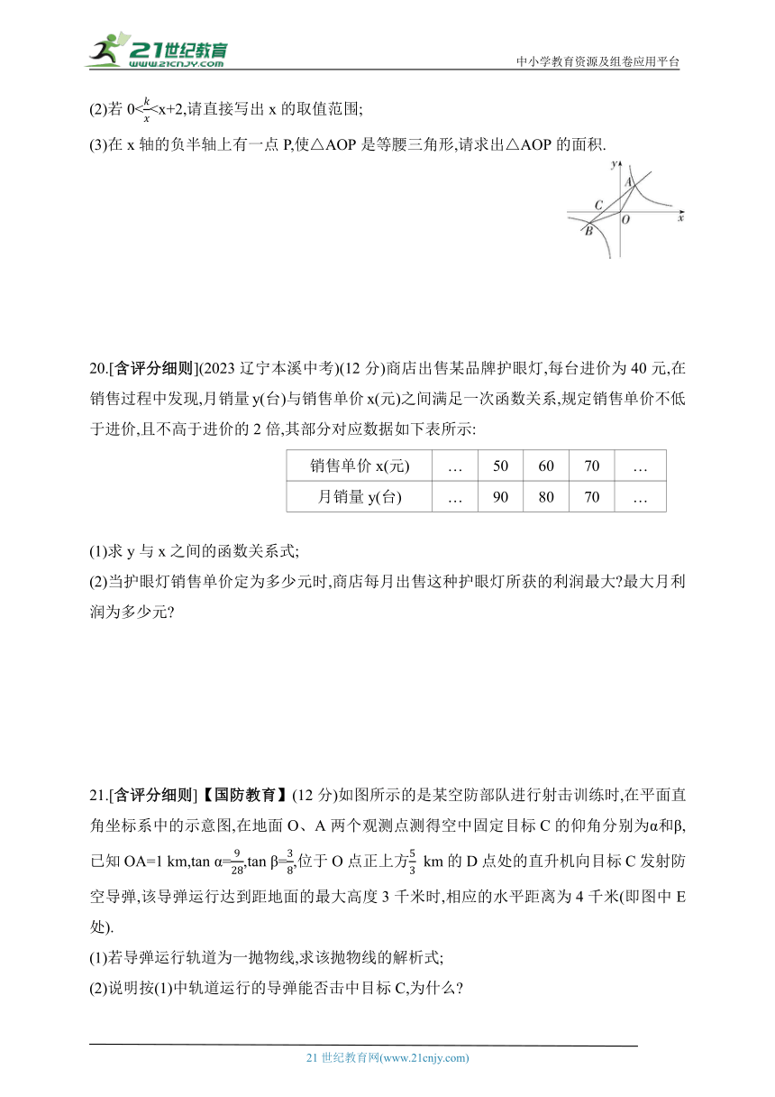 2024青岛版数学九年级下学期课时练--期中素养综合测试（含解析）