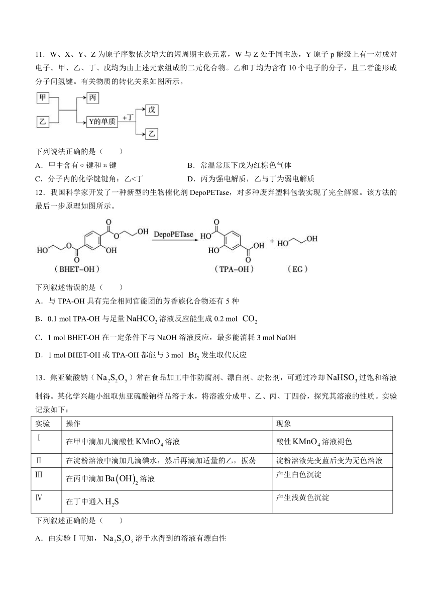 河南省濮阳市名校2023-2024学年高三上学期期中质量检测化学试题（含答案）