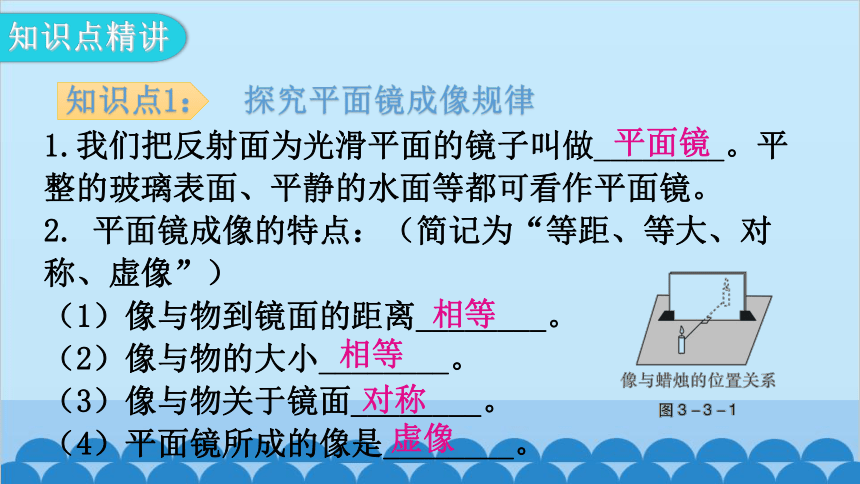 3.3探究平面镜成像特点--- 第1课时课件(共24张PPT)粤沪版物理八年级上册