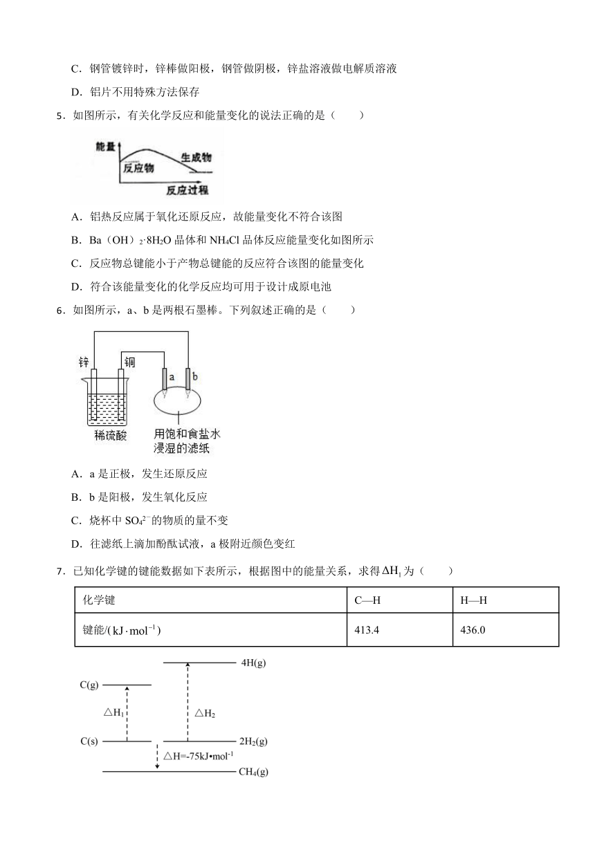 专题1 化学反应与能量 单元检测题（含解析） 2023-2024学年高二上学期化学苏教版（2019）选择性必修1