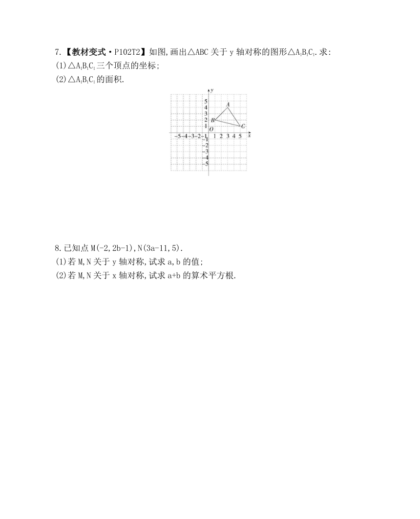 湘教版数学八年级下册3.3.1 对称点的坐标 素养提升练习（含解析）