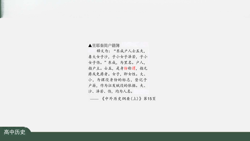 选择性必修1第17课 中国古代的户籍制度与社会治理 课件（共27张PPT）