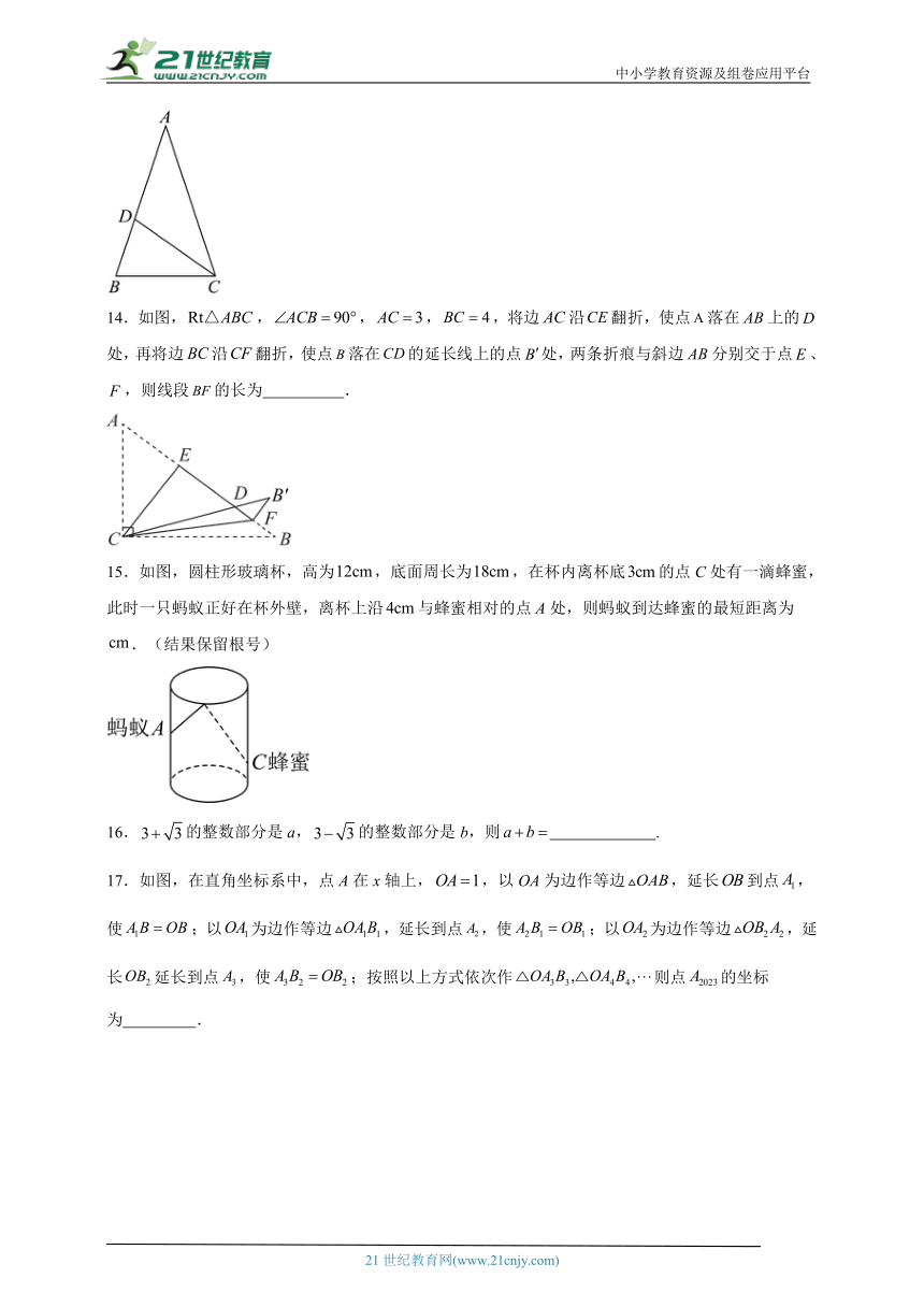 苏科版2023-2024学年八年级上册期末模拟测试数学卷（含解析）