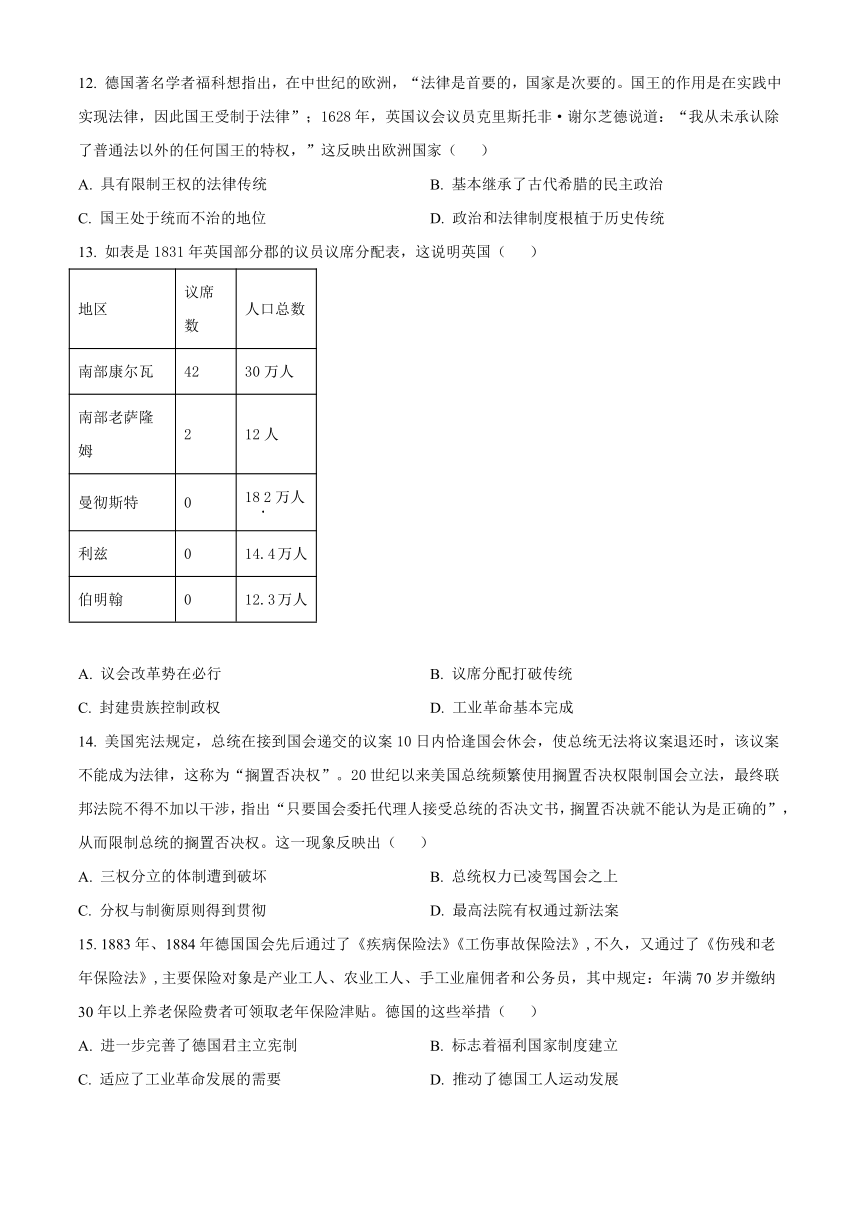 山东省烟台市2023-2024学年高二上学期期中考试 历史（含解析）