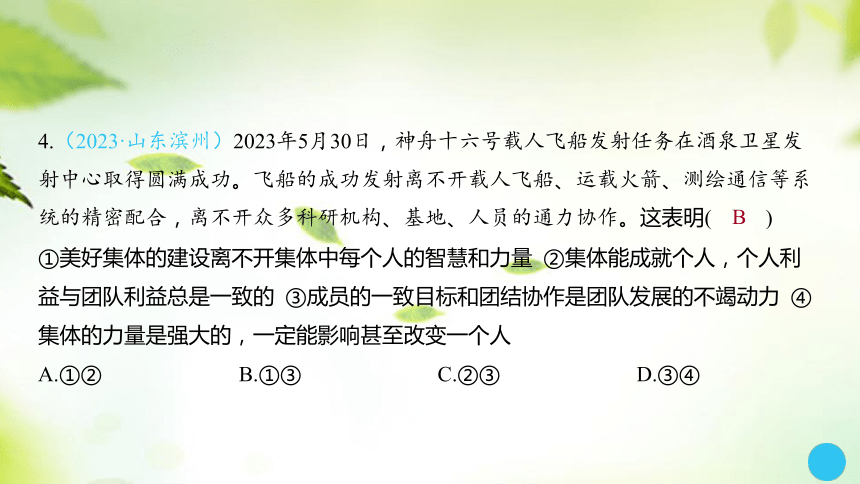 2024年中考道德与法治总复习课件(共33张PPT)考点七在集体中成长