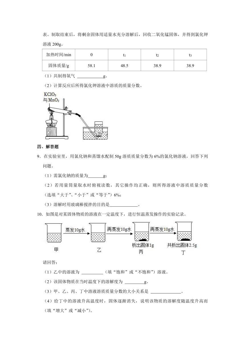 新人教版九年级下册《第9单元 溶液》2023年单元测试卷（一）（含解析）