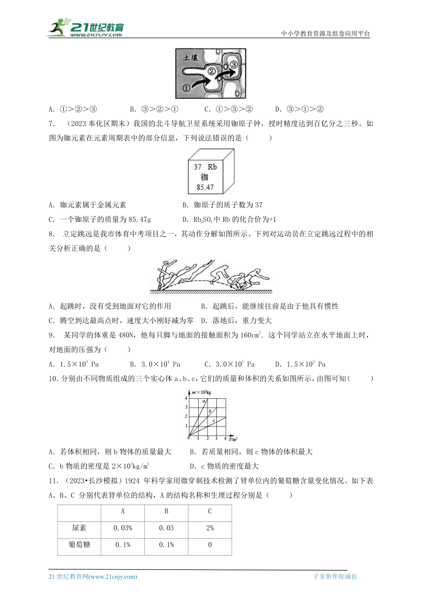 2023-2024年华师大版初中科学八上期末冲刺之期末模拟（三）（含答案）