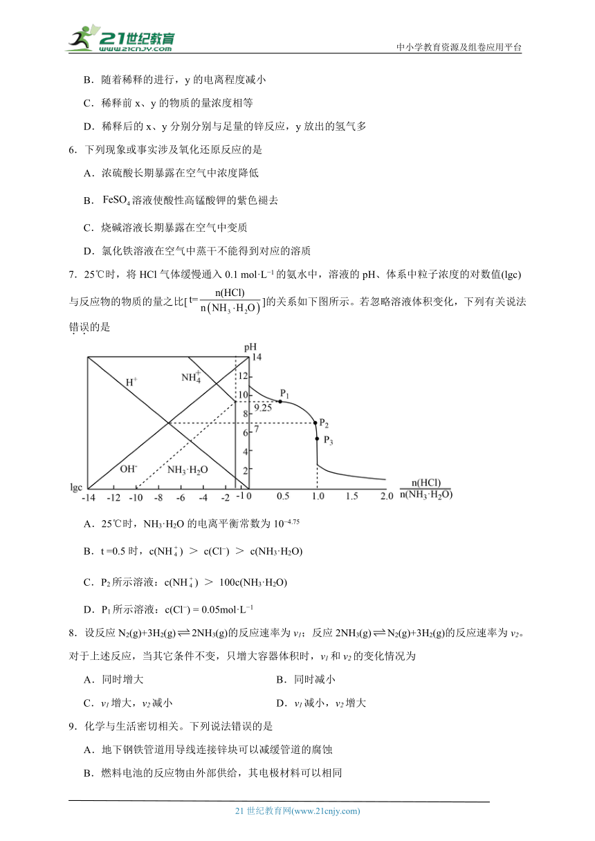 人教版高中化学选择性必修1期末基础练（含答案）