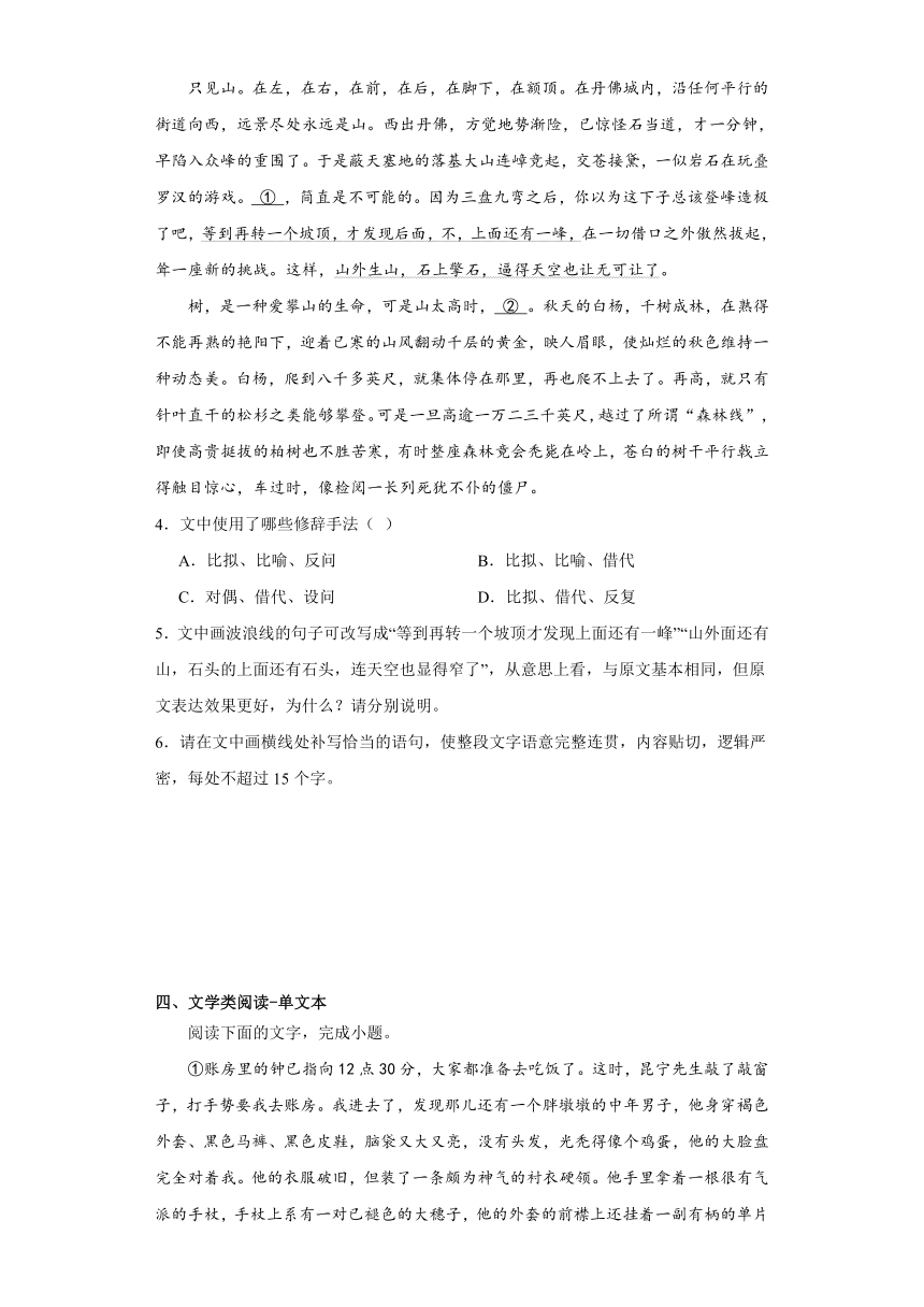 8.《大卫科波菲尔（节选）》同步练习（含答案）2023-2024学年统编版高中语文选择性必修上册