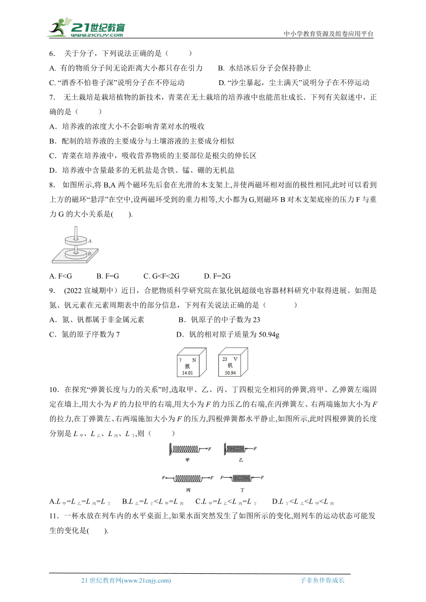 2023-2024年华师大版八上科学期末冲刺之期末模拟四（含答案）