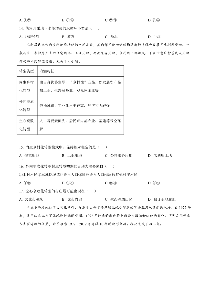 内蒙古部分名校2023-2024学年高三上学期期中联考试题 地理 （解析版）