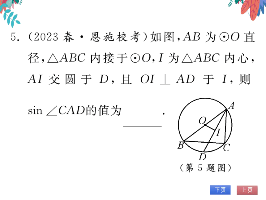 【同步精讲-习题课件】第28章《锐角三角函数》专题训练（十二） 锐角三角函数和圆-人教版数学九下