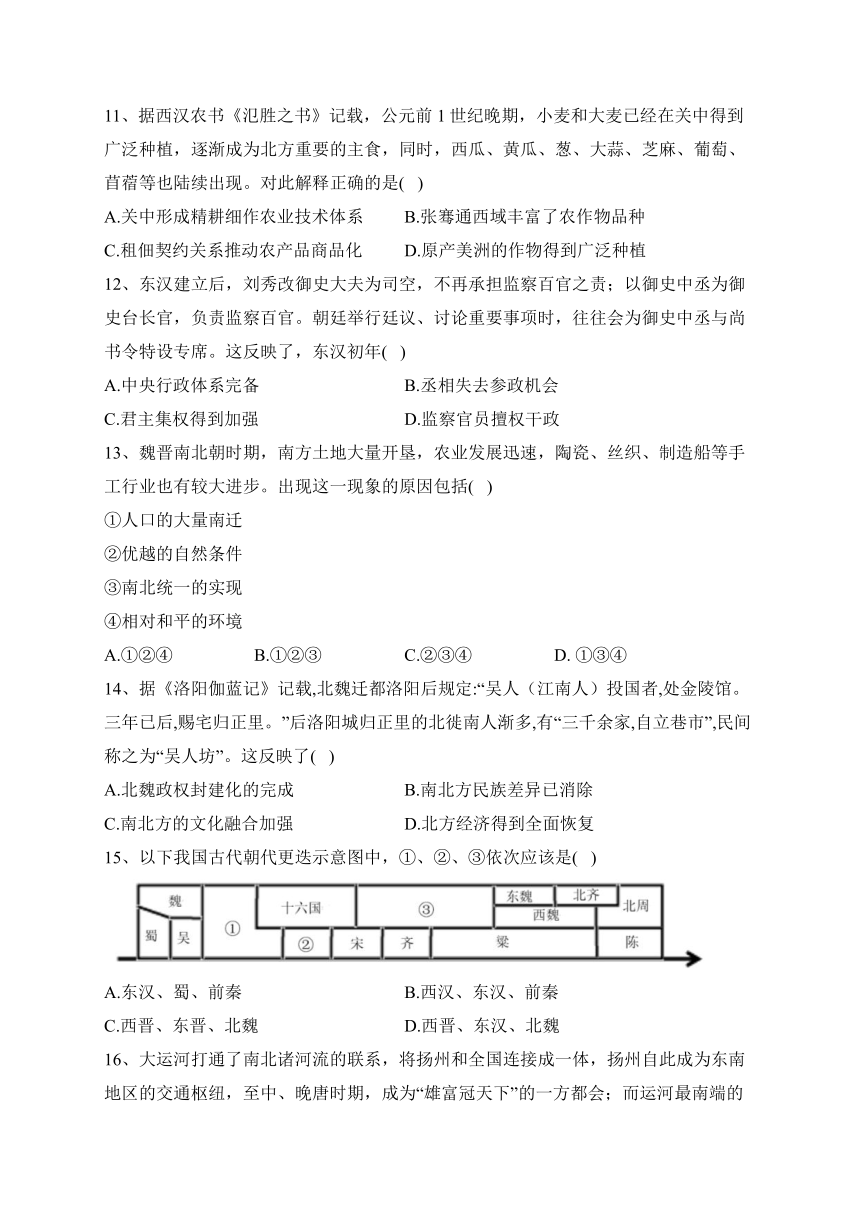 内蒙古通辽市科尔沁左翼中旗实验高级中学2023-2024学年高一上学期中考试历史试卷(含解析)