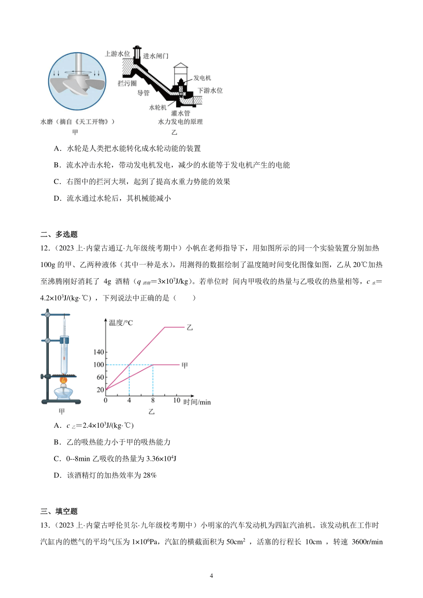 第14单元 内能的利用 综合复习题（内蒙古地区适用）（含答案）2023-2024学年人教版九年级物理全一册