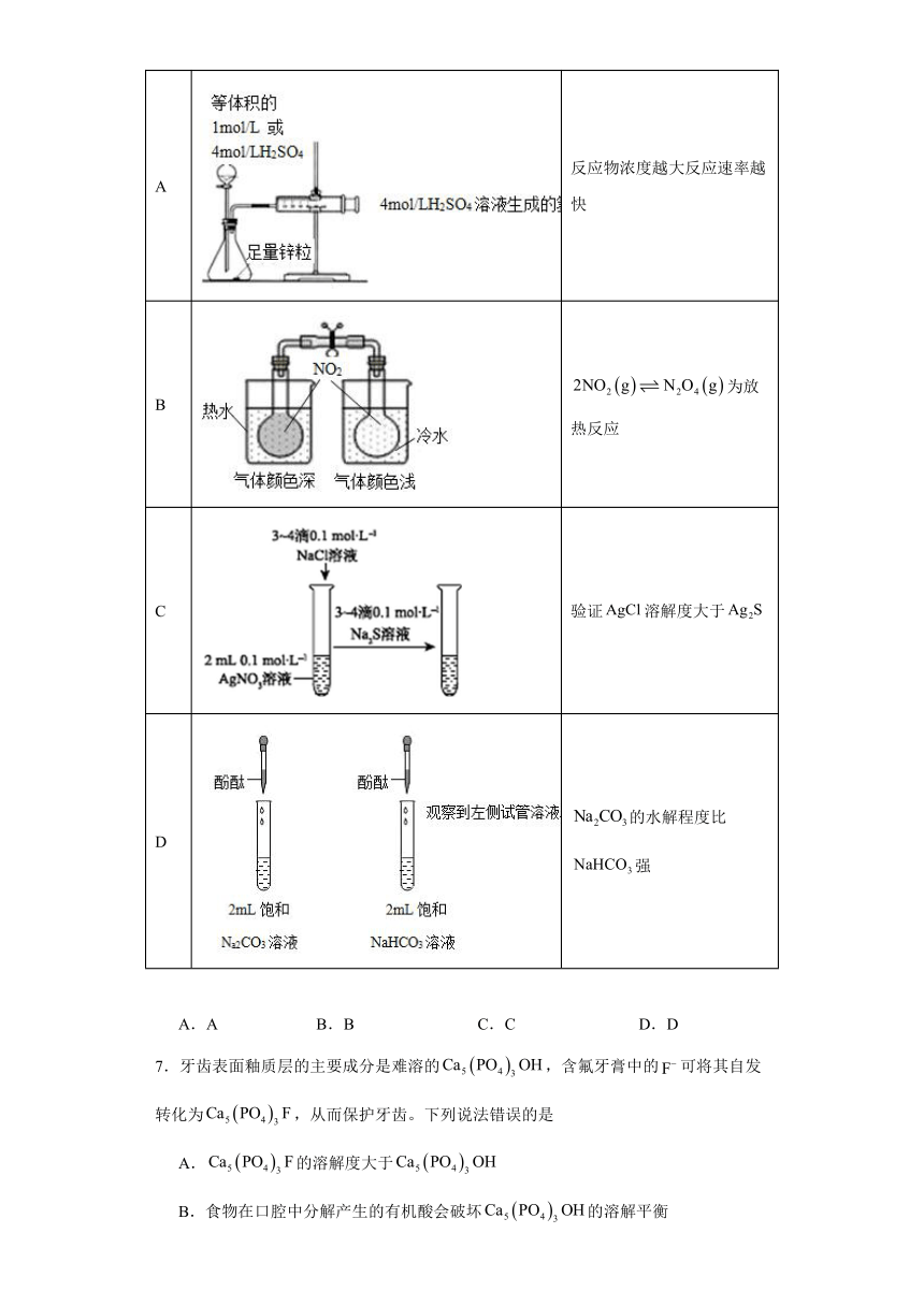 3.4.2.沉淀溶解平衡原理的应用 同步练习 （含解析）2023-2024学年高二上学期化学苏教版（2019）选择性必修1