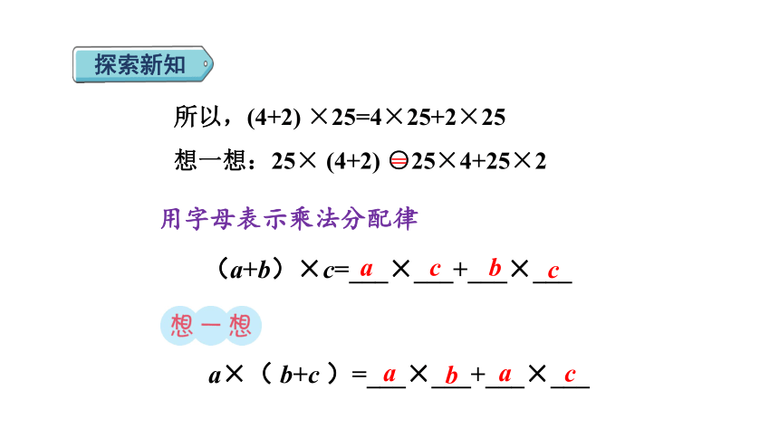 人教版数学四年级下册3.5乘法分配律 课件（共13张PPT）