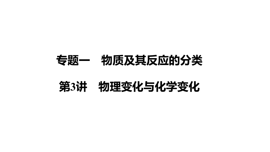 第3讲　物理变化与化学变化 （共30张PPT）-2024年江苏省普通高中学业水平合格性考试化学复习