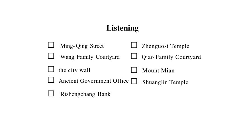 Unit 4 History and Traditions Listening and Talking 课件（共33张PPT）