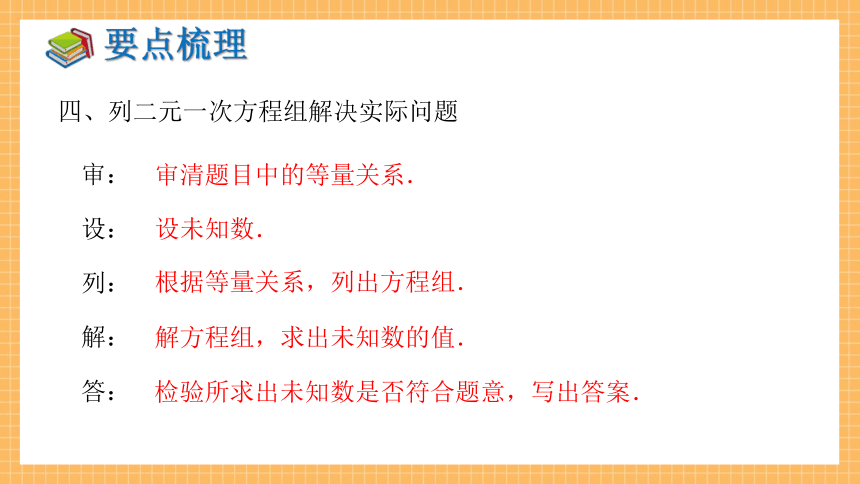 第1章 二元一次方程组 小结与复习   课件（共19张PPt）