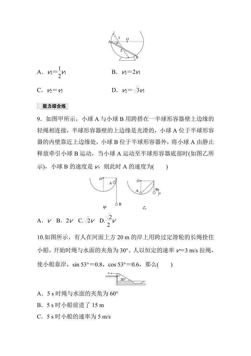 第五章　抛体运动 专题强化1　运动的合成与分解应用实例 巩固练（含解析）—2023-2024学年高中物理人教版必修二