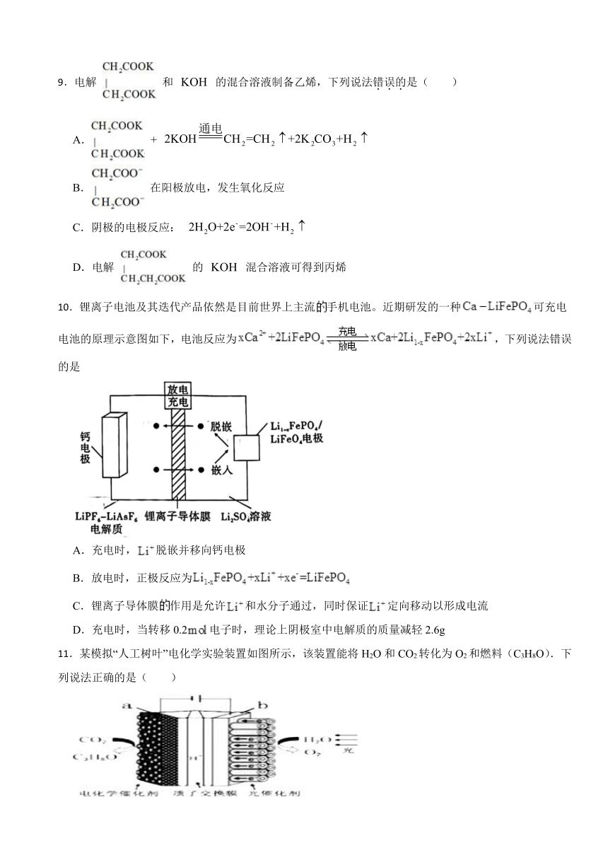 第1章 化学反应与能量转化 （含解析）测试题 2023-2024学年高二上学期化学鲁科版（2019）选择性必修1