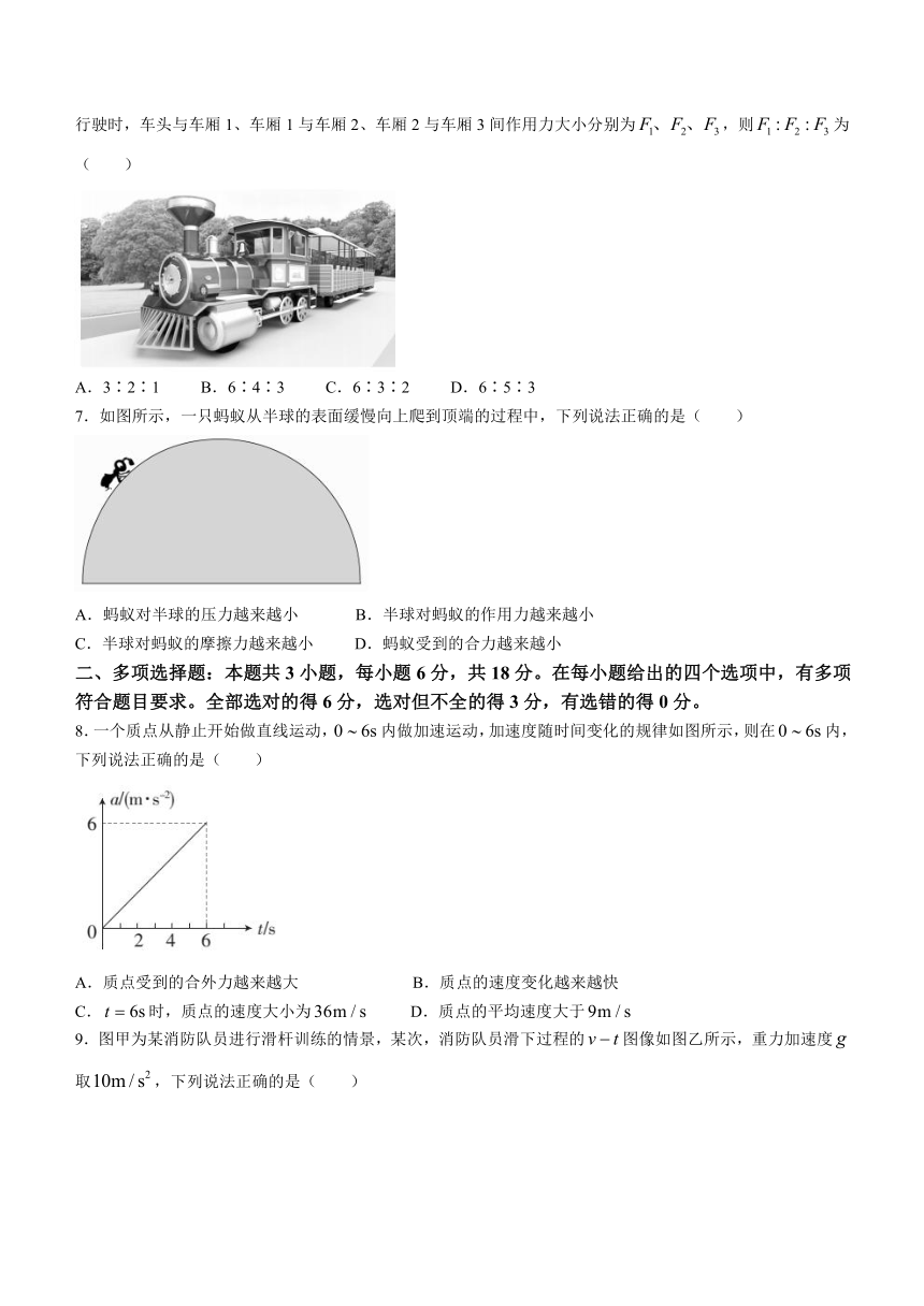 江西省上进联考2023-2024学年高一上学期1月期末考试物理试卷(无答案)