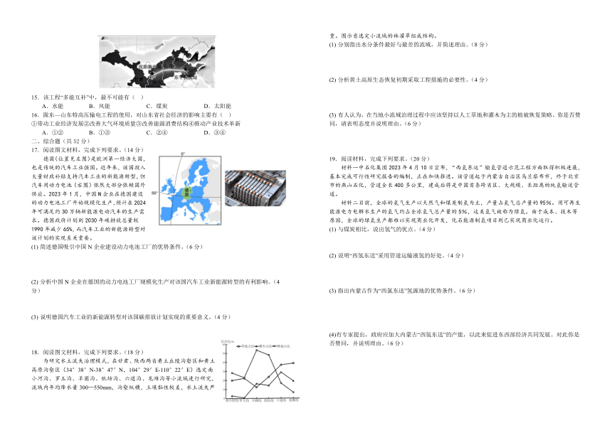 江西省宜春市宜丰县2023-2024学年高二上学期1月月考地理试题（含答案）