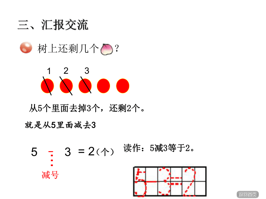 青岛版小学数学一年级上册第三单元第3课时 减法的意义及5以内数的减法课件