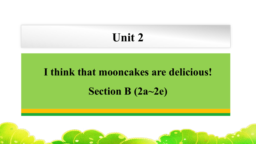人教版九年级全一册Unit 2I think that mooncakes are delicious!  Section B (2a~2e))课件 （共45张PPT，内嵌音频）