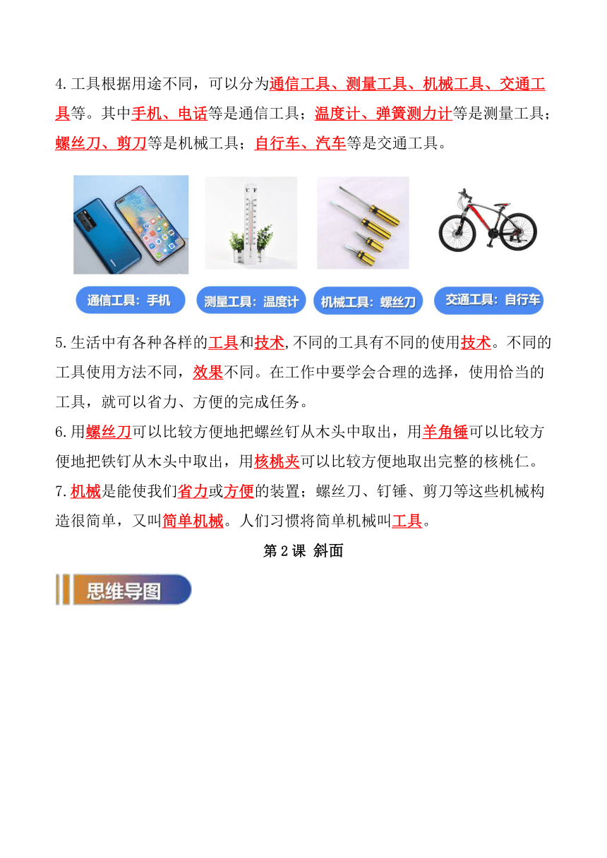 2023-2024学年六年级科学上册期末核心考点集训（教科版）第3单元 工具与技术