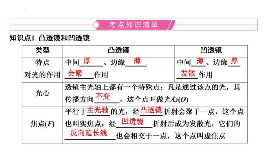 2024年中考山东专用物理一轮知识点梳理复习第五章　透镜及其应用(共64张PPT)