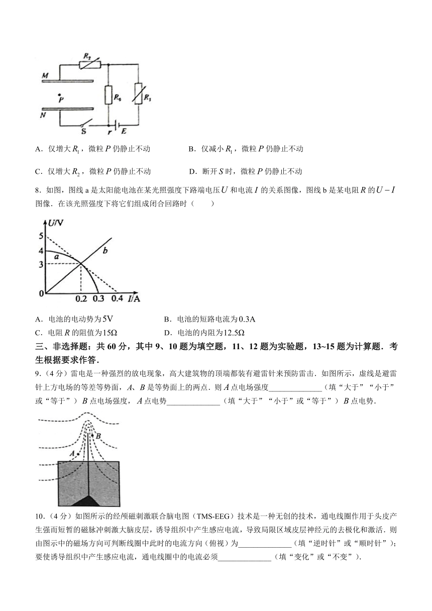 福建省漳州市2023-2024学年高二上学期1月期末教学质量监测物理试题（含答案）