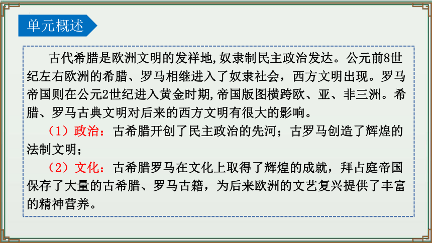 主题23：古代欧洲文明【初中历史中考一轮复习 全国通用】统编版