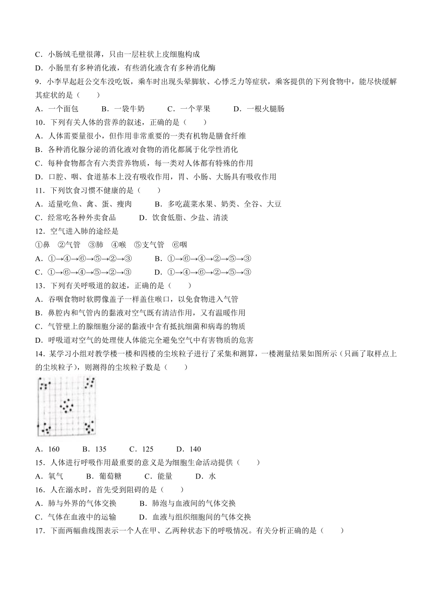 山东省泰安市泰山区2023-2024学年七年级上学期期末生物试卷 (word版 含答案）