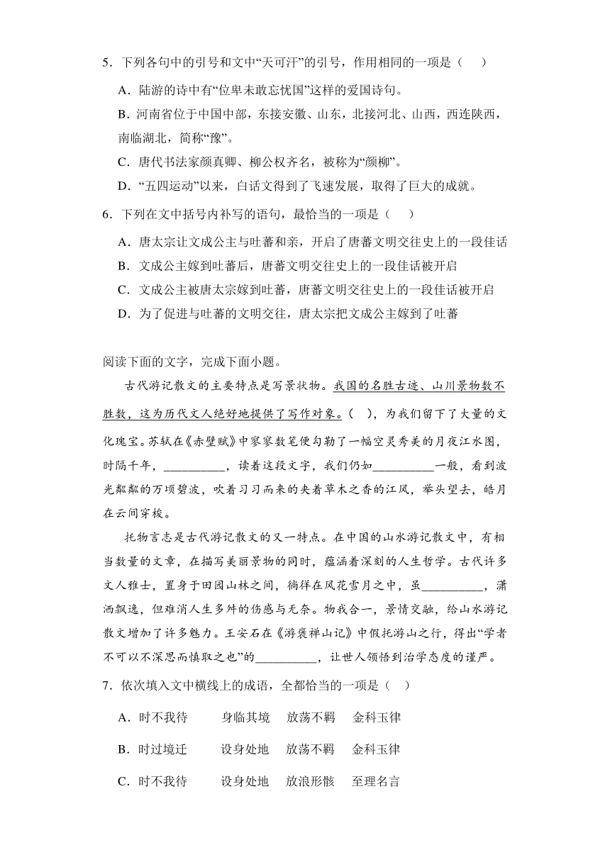 2024高考复习 高中语文 语言文字运用类试题专项练习 （含解析）