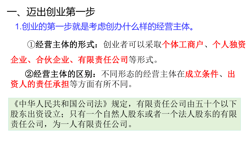 高中政治选择性必修二《法律与生活》 8.1  自主创业 诚信经营