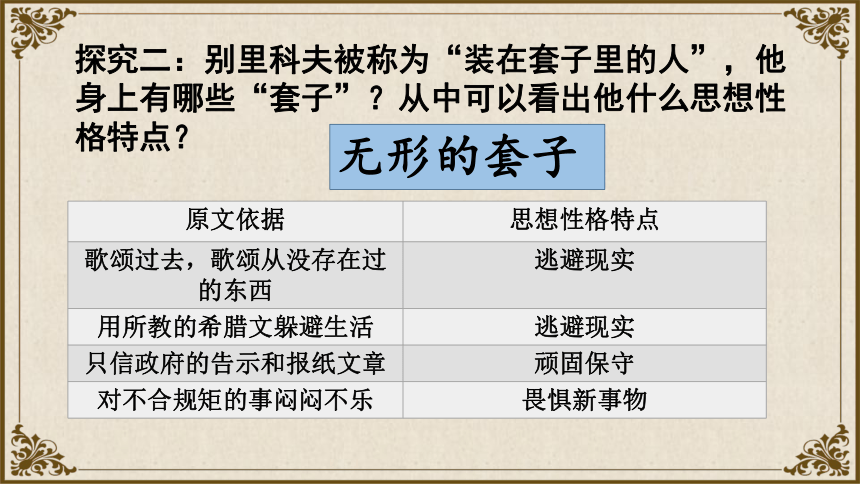 高中语文统编版必修下册13.2《装在套子里的人》课件（共18张ppt）