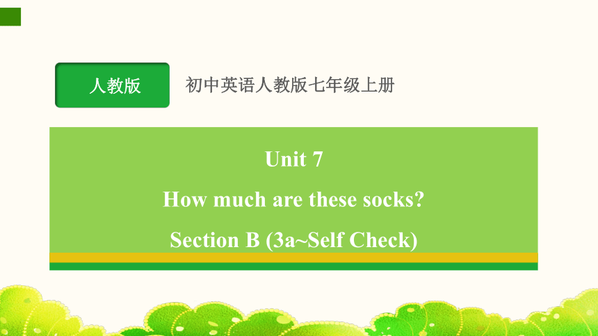 Unit 7 How much are these socks? Section B (3a~Self Check)  课件(共18张PPT) 2023-2024学年初中英语人教版七年级上册
