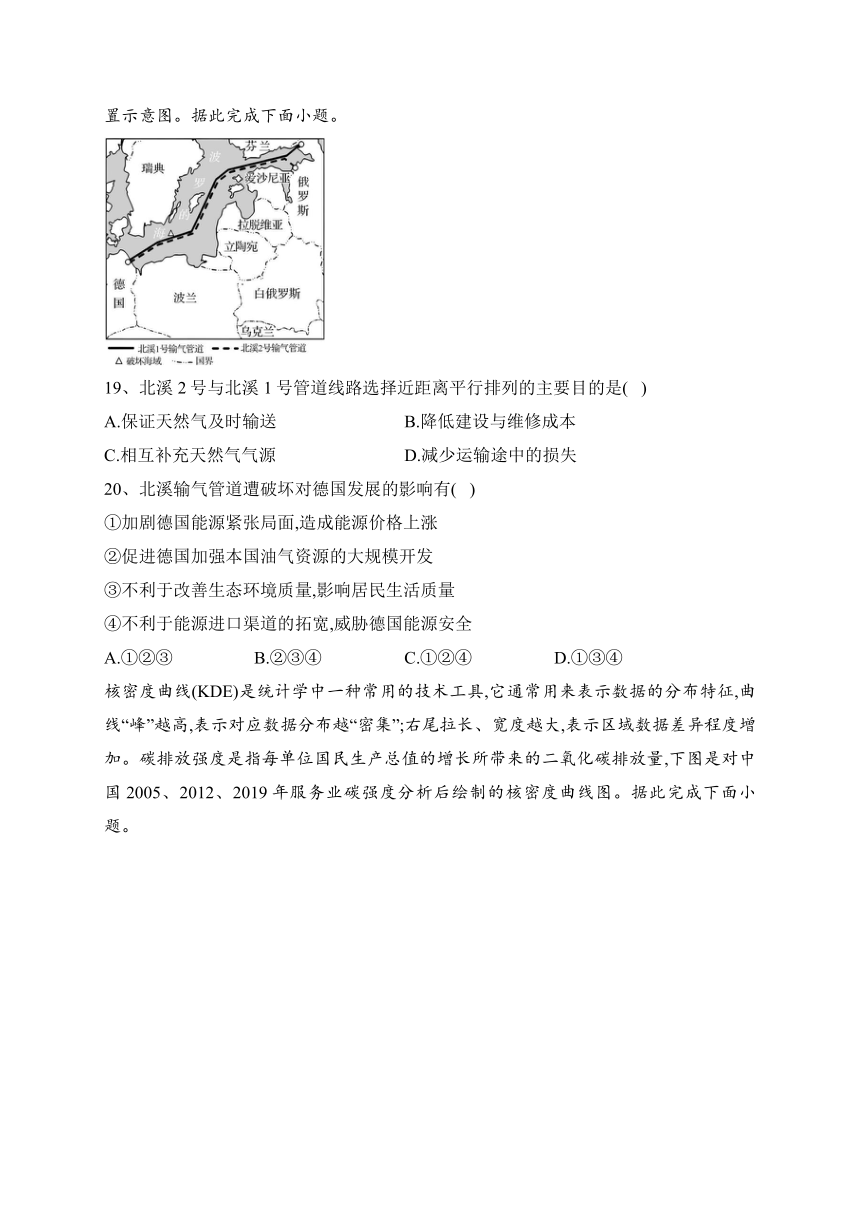 江苏省2024届高三上学期期末迎考地理试卷(含解析)